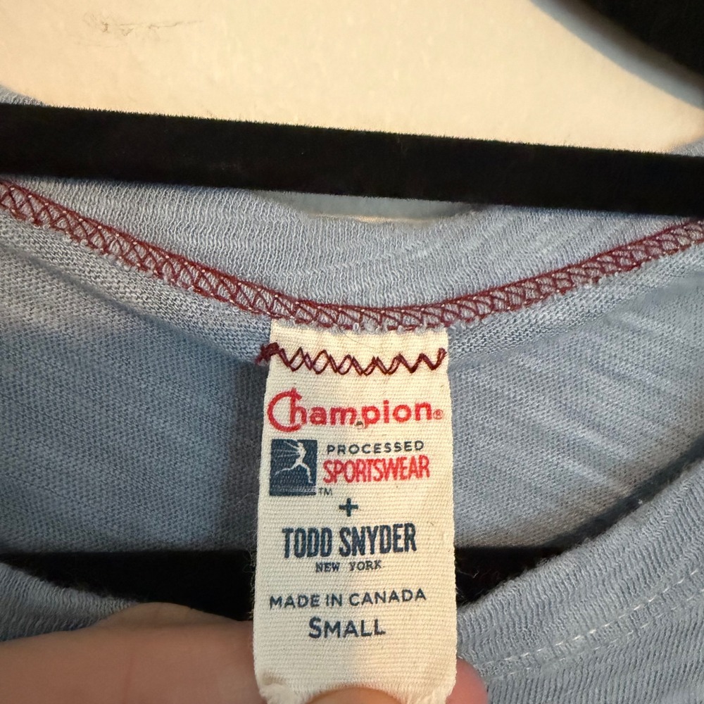 Lot of 3 Todd Snyder x Champion Slub Cotton Crewneck tee shirts XS blue black - Picture 9 of 9